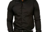 Black dress shirts for men