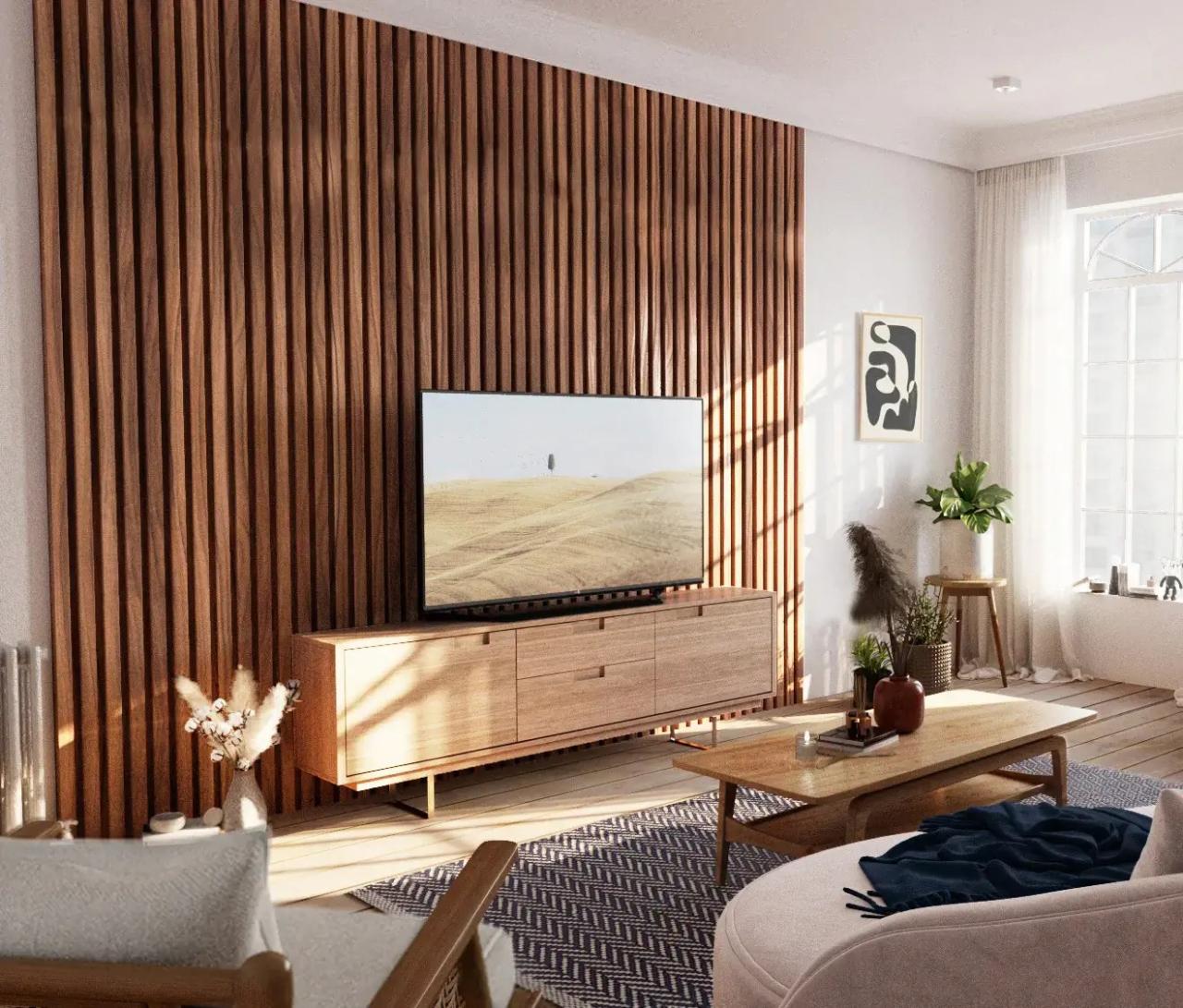 How to decorate a wood panel living room