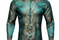 Mens turquoise long sleeve dress shirt