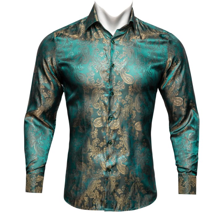 Mens turquoise long sleeve dress shirt