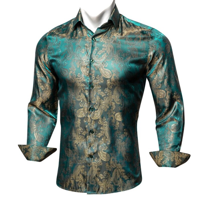 Mens turquoise long sleeve dress shirt