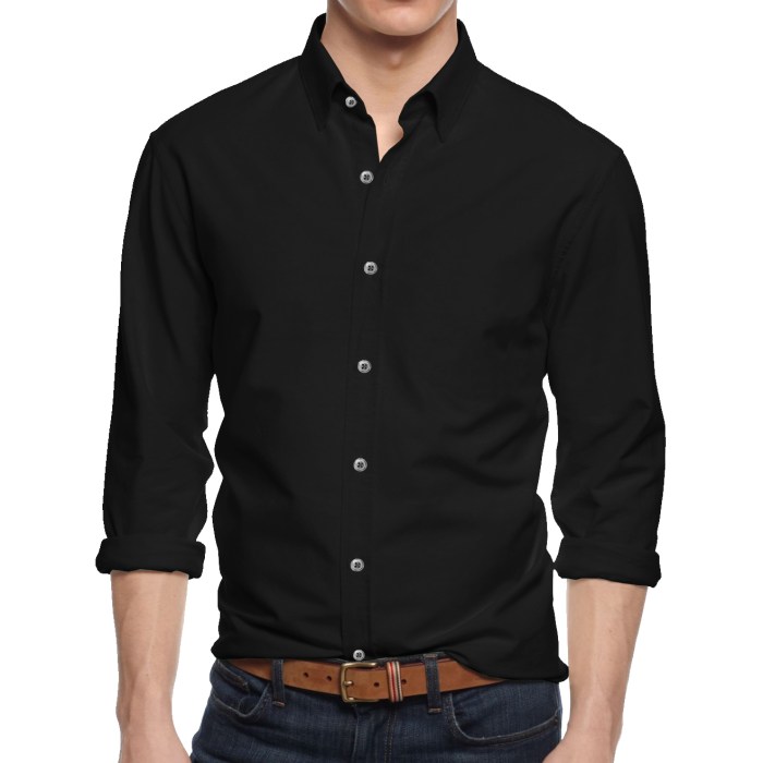 Mens black dress shirt long sleeve slim fit